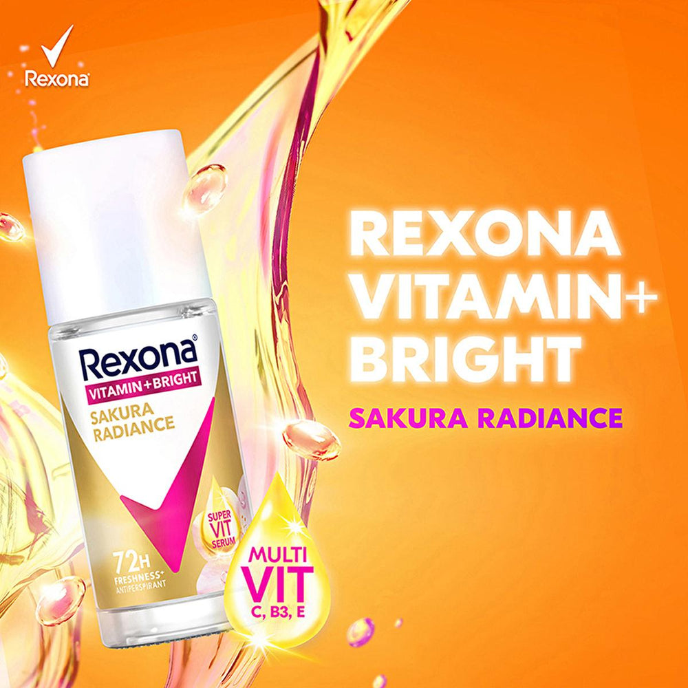 Rexona Vitamin + Bright Roll-On Deodorant for Women - 72 Hour Protection, Sustainable Glass Packaging - view 8
