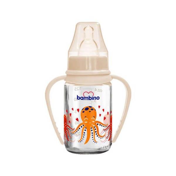 Bambino Glass Baby Bottle 125ml - Eco-Friendly, Non-Toxic, Slow Flow Rate for Newborns - Baby Care