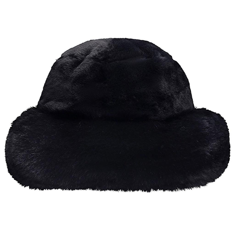 Eklips Black Plush Bucket Hat for Cozy Winter Style
