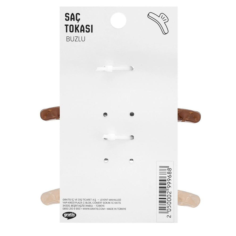 Eklips Frosted Bow Hair Clips Matte Brown & Beige 2 Pack