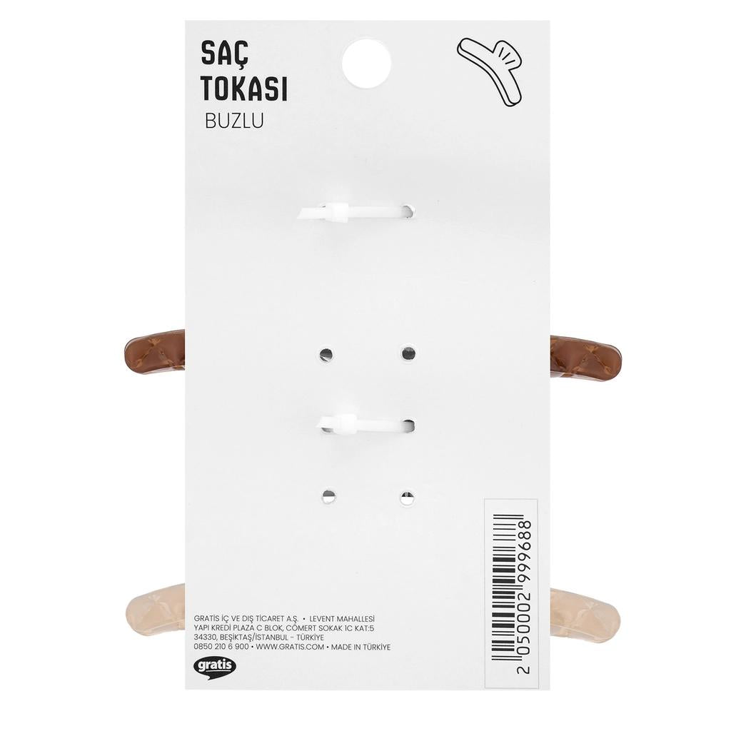 Eklips Frosted Bow Hair Clips Matte Brown &amp; Beige 2 Pack