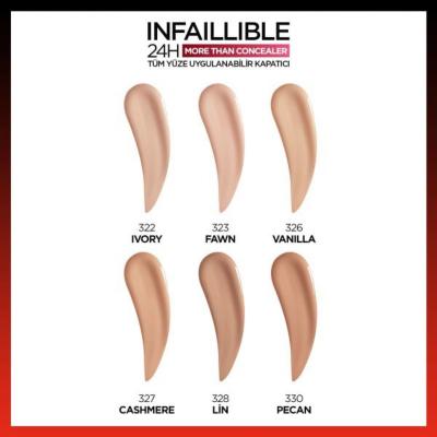 Loreal Paris Infaillible More Than Concealer - 323 Fawn, Long-Lasting High Coverage Makeup for Dark Circles and Uneven Skin Tone Loreal Paris Infaillible Concealer - 323 Fawn, Long-Lasting Coverage Loreal Paris Infaillible Concealer, Long-lasting concealer, High coverage concealer, Concealer for dark circles, Makeup for uneven skin tone, Cosmetics, Beauty products, Skincare, Makeup essentials, Flawless complexion, Confidence boost, 24-hour coverage, Moisturizing formula, Large sponge tip applicator, Suitabl