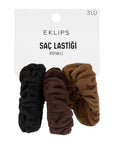 Eklips Black Gradient Elastic Hair Ties for Secure Hold 3-Pack