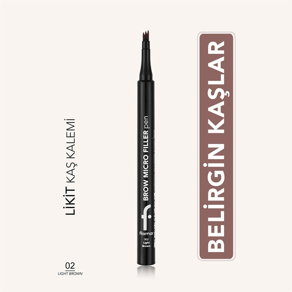 Flormar Brow Micro Filler Comb Tip Eyebrow Pencil 02 Light Brown