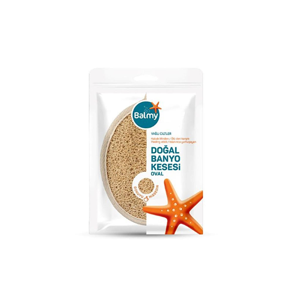 Balmy Kabak Natural Exfoliating Bath Mitt for Oily Skin - Dual-Sided, 100% Pumpkin Fiber - view 2