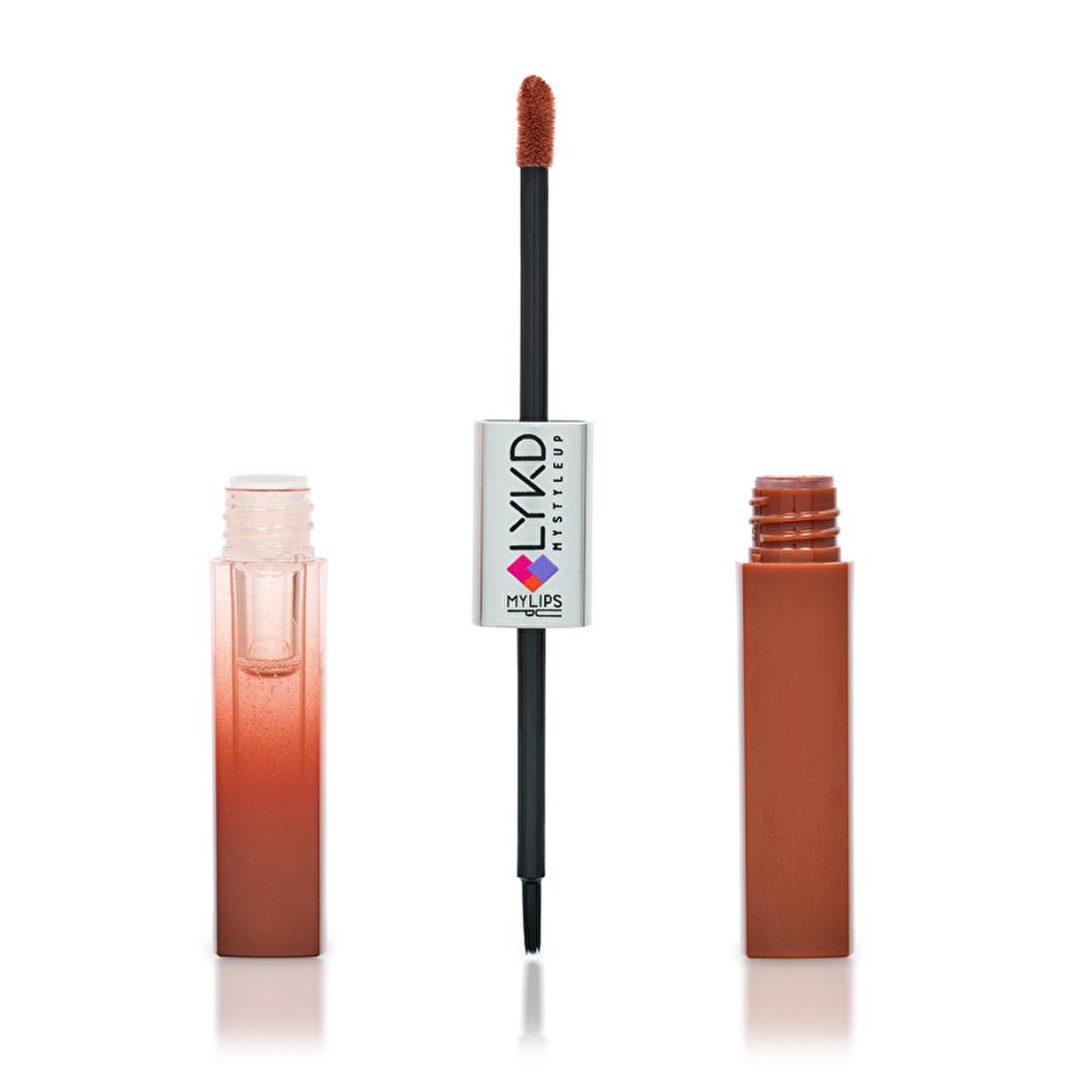 LYKD Double Sided Lipstick &amp; Gloss 330 Warm Brown - Long Lasting, Non-Sticky Lip Color LYKD Double Sided Lipstick &amp; Gloss - Long Lasting Lip Color double sided lipstick and gloss, long lasting lip color, LYKD lip products, warm brown lipstick, non sticky lip gloss, lip care, makeup essentials, beauty products, cosmetics