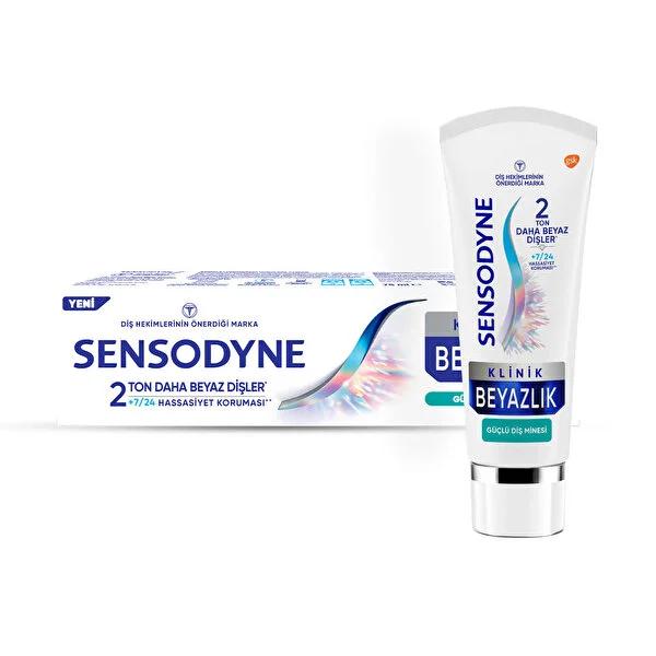 Sensodyne Klinik Beyazlık Toothpaste for Sensitive Teeth - Strengthens Enamel, Whitens, 7/24 Sensitivity Protection - 2.54 fl oz - image 3
