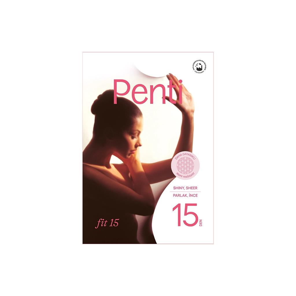 Penti Fit 15 Red Black Tights Sheer Elegant Pantyhose Size 3