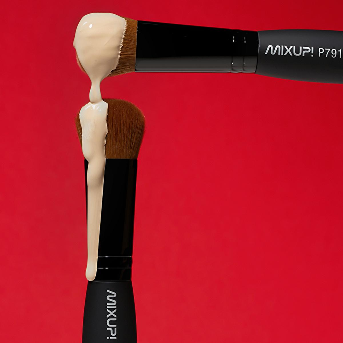 Mixup Vegan Cruelty-Free Foundation Makeup Brush for Liquid & Cream - Soft Touch & Natural Effect Bristles Mixup Vegan Foundation Brush - Smooth Application makeup brush,foundation brush,vegan makeup brush,cruelty-free makeup brush,liquid foundation brush,makeup tools,professional makeup,cosmetics,beauty products,vegan cosmetics,cruelty-free cosmetics,flat foundation brush,rounded foundation brush,soft touch handle,makeup essentials