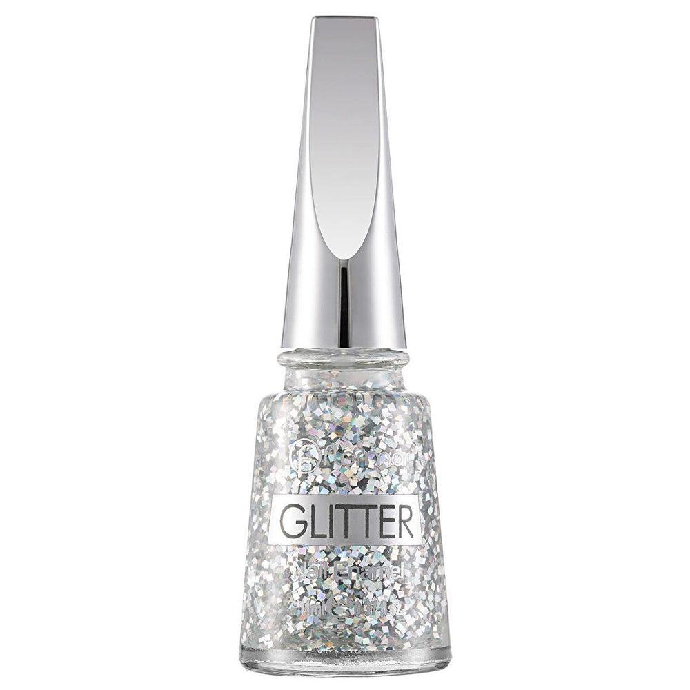 Flormar Glitter Yarı Saydam Simli Oje GL01 Stardust - Long Lasting Semi-transparent Nail Polish - Nail Polish