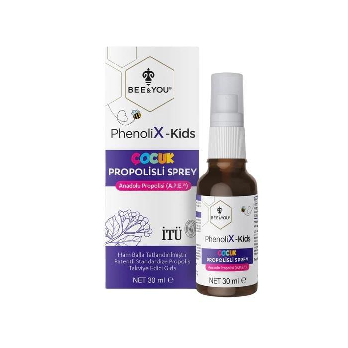 BEE & YOU PhenoliX-Kids Propolis Spray for Kids - Natural Immune Support Supplement with Propolis, Vitamin C & Black Elder Extract PhenoliX-Kids Propolis Spray - Natural Immune Support for Kids propolis spray for kids, natural dietary supplement for children, immune support for kids, Vitamin C supplement for children, Anatolian Propolis dietary supplement, kids health supplement, natural immune support, children's health products