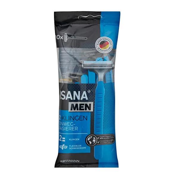 Isana Men's Disposable Razor with 2 Blades & E Vitamin - Pack of 10 for Sensitive Skin Isana Men's Disposable Razor - 2 Blades with E Vitamin disposable razor, men's grooming, shaving kit, sensitive skin razor, E vitamin razor, aloe vera shaving, razor blades, travel razor, men's shaving products, grooming essentials, personal care, hygiene products