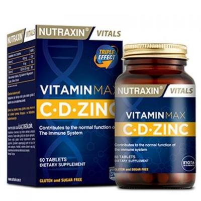 Nutraxin Vitamin Max C&D Zinc Supplement for Adults - Vitamin C, D3 & Zinc - 60 Tablets, Vegetarian & Vegan Friendly - image 4