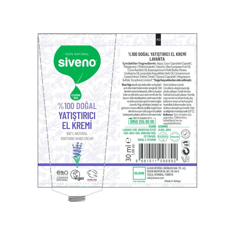 Siveno Natural Soothing Lavender Hand Cream 30 ml