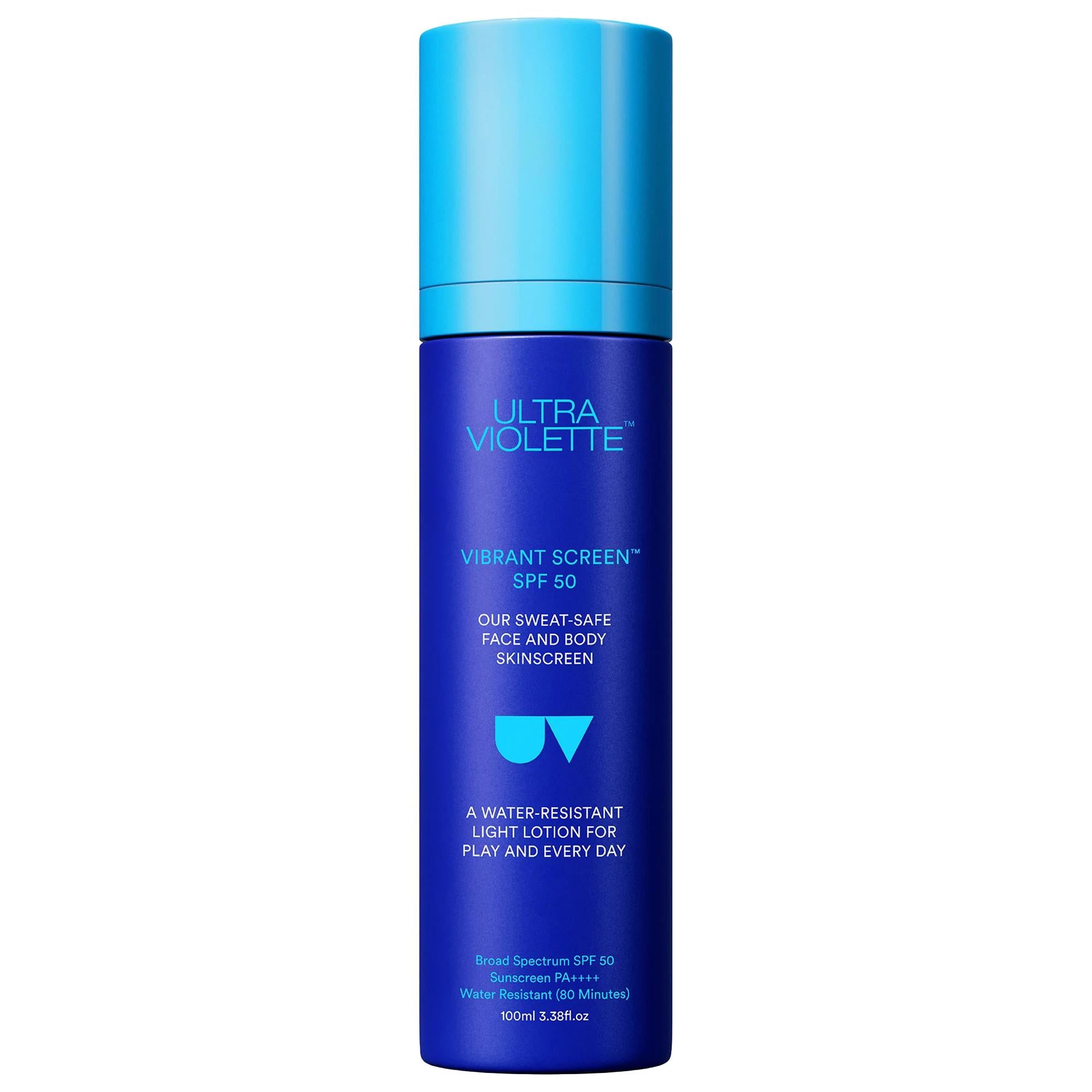 Ultra Violette Vibrant Screen SPF 50: Water Resistant, Broad Spectrum Sunscreen for Face &amp; Body - Non-Greasy, Hydrating, Cruelty-Free Sun Protection Ultra Violette SPF 50 Sunscreen: Water Resistant &amp; Hydrating SPF 50 sunscreen, water resistant sunscreen, broad spectrum sunscreen, sunscreen for face and body, non-greasy sunscreen, hydrating sunscreen, sunscreen for sensitive skin, aloe vera sunscreen, cruelty-free sunscreen, sun protection, sunscreen, face sunscreen, body sunscreen, UVA protection, UVB prote