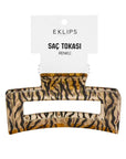 Eklips Zebra Rectangular Claw Clip Yellow Hair Accessory