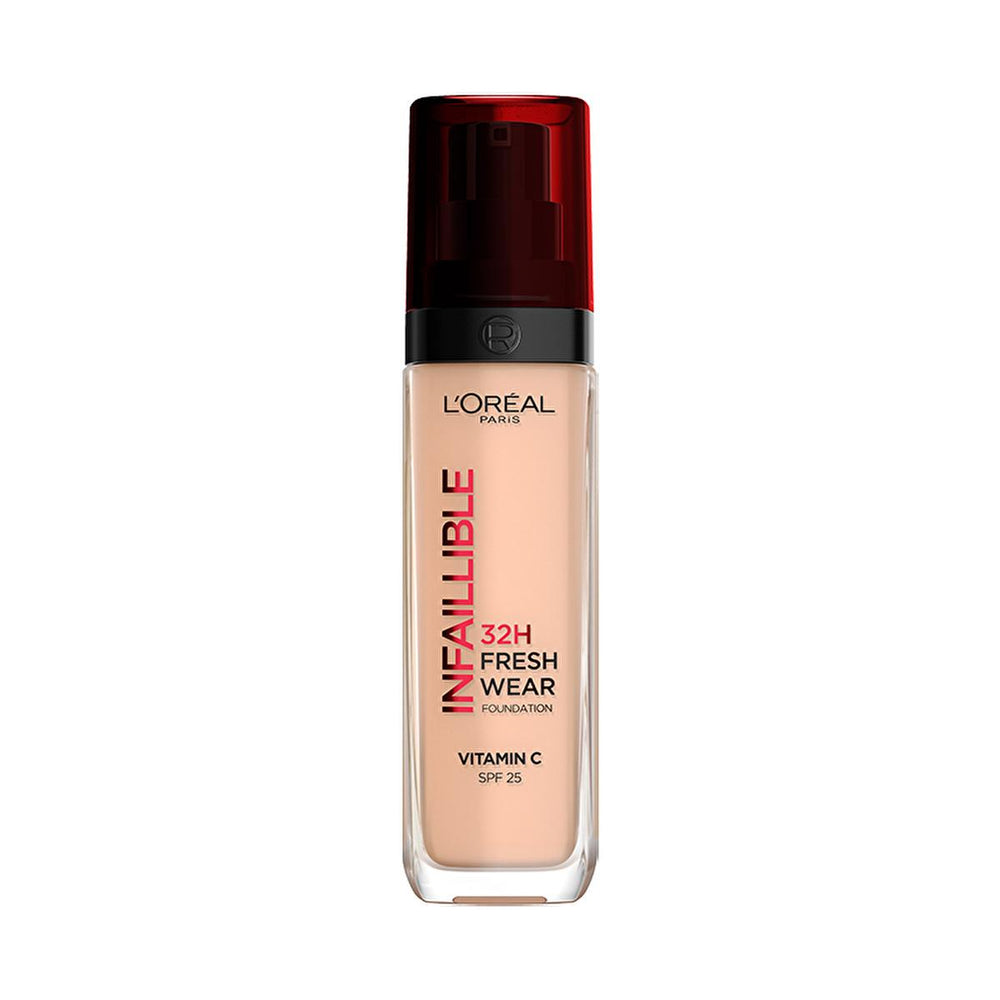 Loreal Paris Infaillible 32H Fresh Wear C Vitaminli Foundation Makeup - Long-Lasting, High Coverage, SPF 25 - Foundation