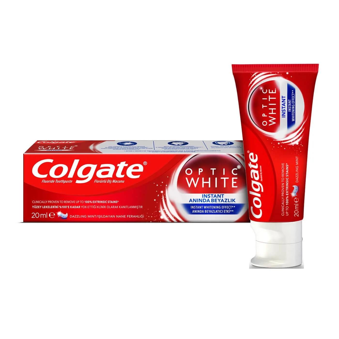 Colgate Optic White Instant Teeth Whitening Toothpaste 20ml