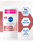 Nivea Derma Control Clinical Women's Deodorant Stick - Long Lasting Anti-Perspirant Protection, 50ml - Deodorant