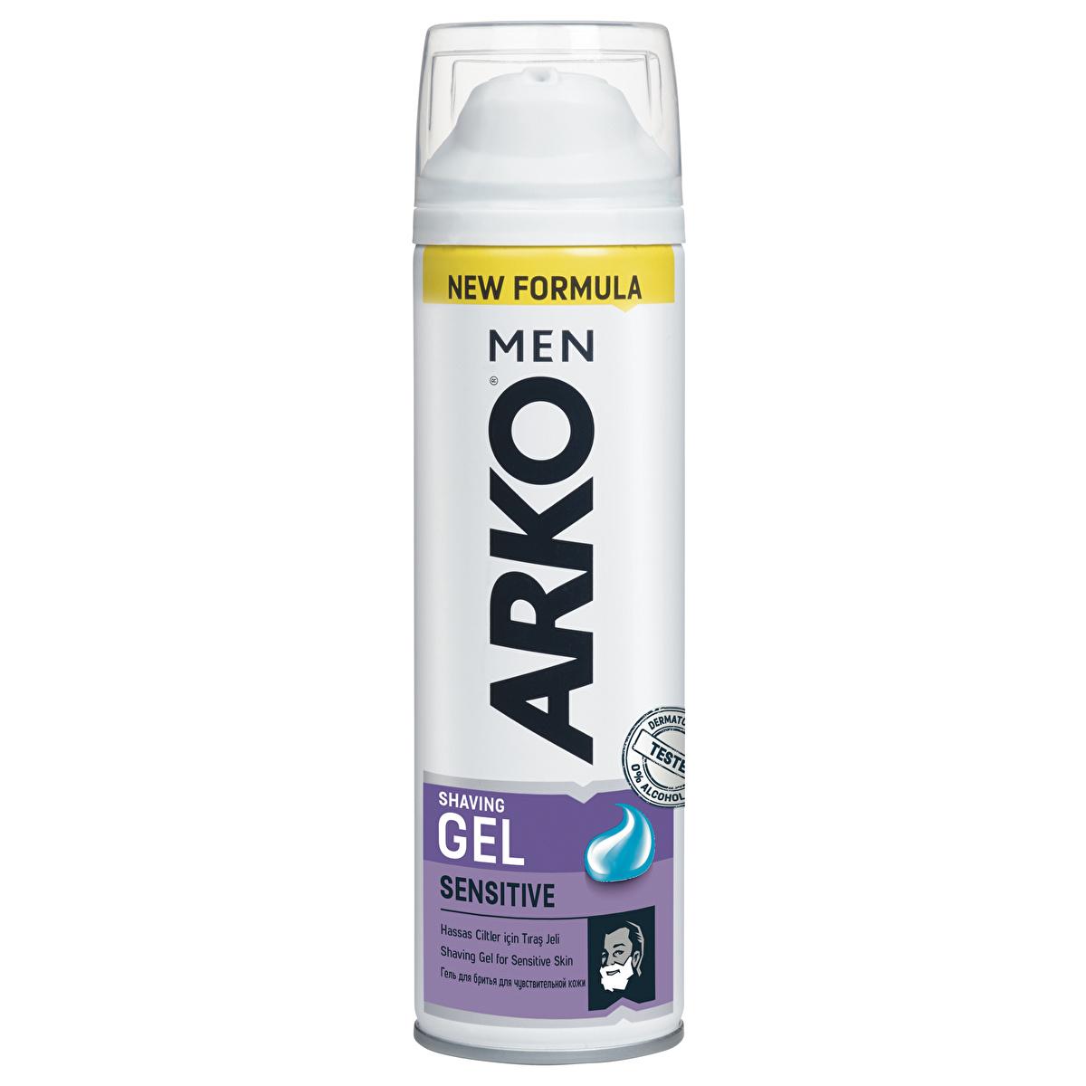 Arko Men Sensitive Shaving Gel - Dermatologically Tested, Fragrance-Free, 200ml Arko Sensitive Shaving Gel - Gentle, Fragrance-Free sensitive shaving gel, men&#39;s shaving care, dermatologically tested shaving gel, fragrance-free shaving products, aloe vera shaving gel, men&#39;s grooming, shaving essentials, sensitive skin care, gentle shaving, beard care