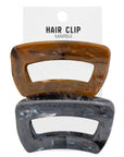Eklips 2-Piece Marble Hair Clips in Grey & Brown