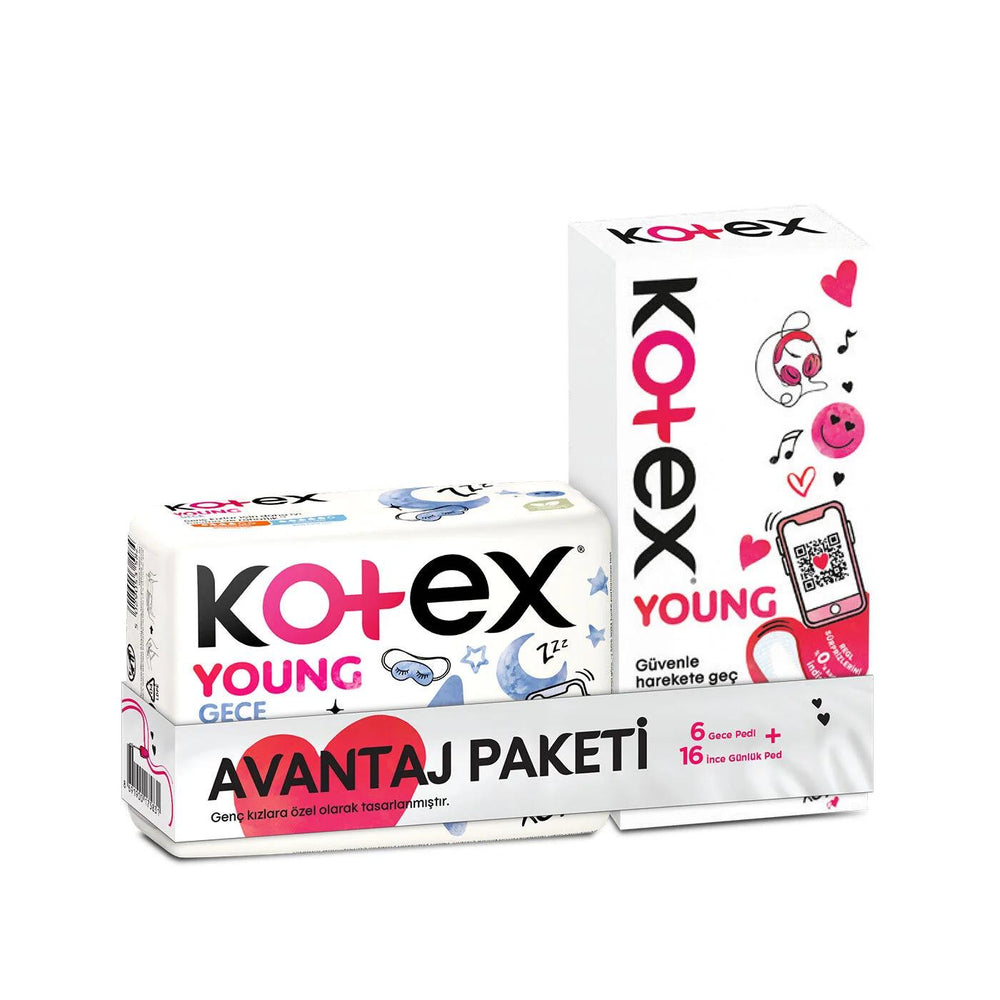 Kotex Young Single Night and Daily Pad Set 2 Count