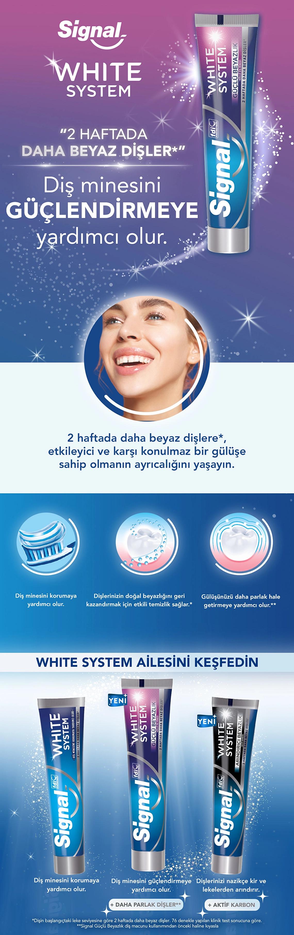 Signal White System Toothpaste for Strong Enamel 75 ml x 2