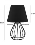Homing Metal Table Lamp with Fabric Shade, E27 Socket, Adjustable Cord - LED Compatible