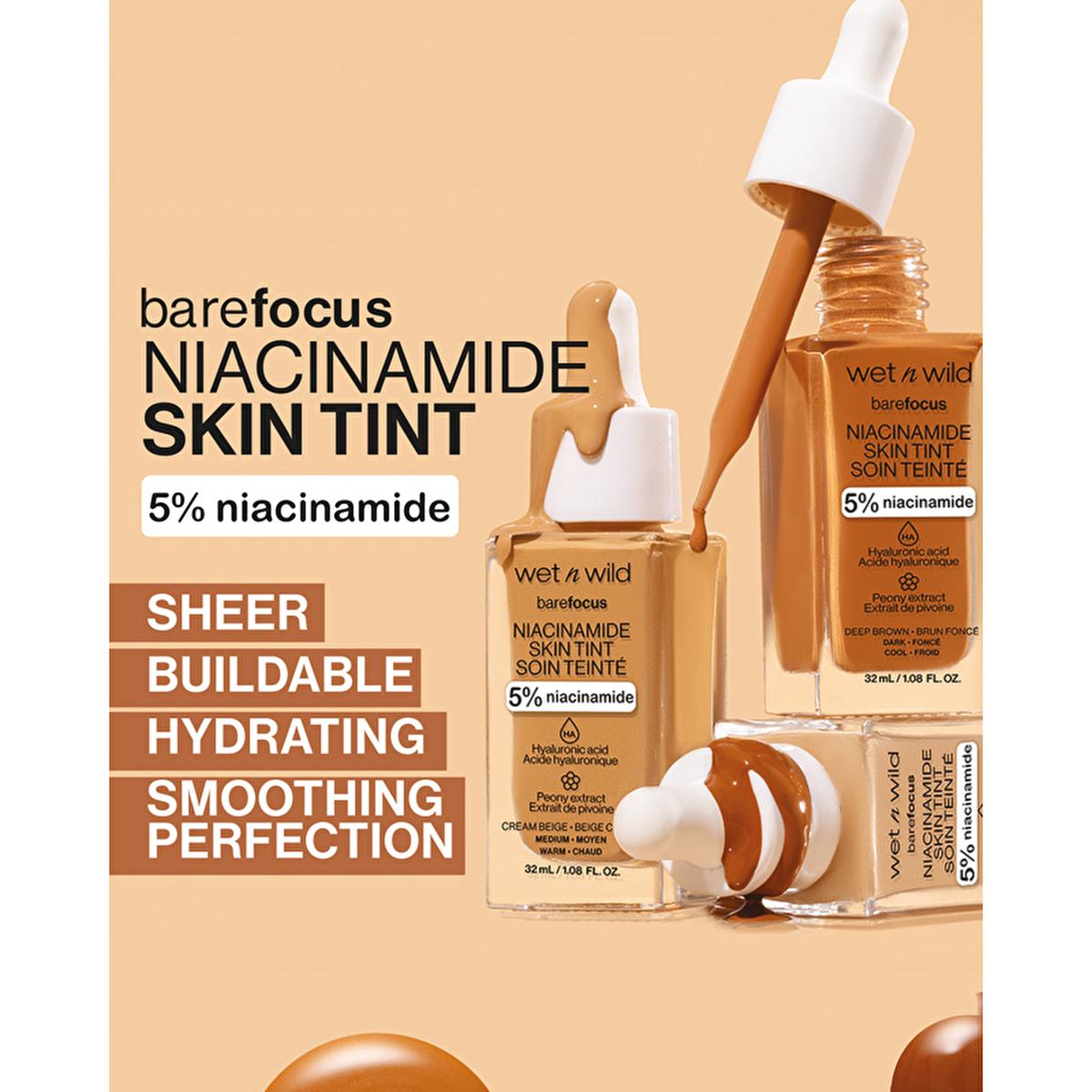 Wet n Wild Niacinamide Skin Tint Foundation: Fair Beige, Lightweight Coverage, Improves Skin Texture, Natural Satin Finish Wet n Wild Niacinamide Skin Tint: Natural Coverage, Healthy Skin Niacinamide skin tint, Hyaluronic acid foundation, Light coverage foundation, Skin tint for redness, Wet n Wild foundation, Satin finish foundation, Makeup with skincare benefits, Affordable skin tint, Best skin tint for natural look, Fair beige skin tint, skin tint, foundation, niacinamide, hyaluronic acid, peony extract,