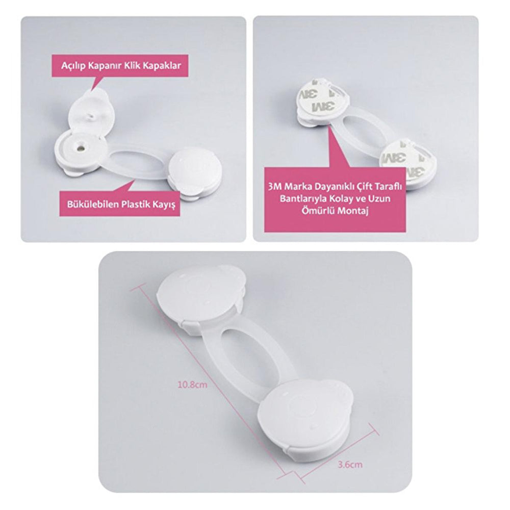 Miny Baby Çok Amaçlı Dolap Kilidi 2'li Kısa - Childproof Cabinet Lock for Baby Safety - view 4