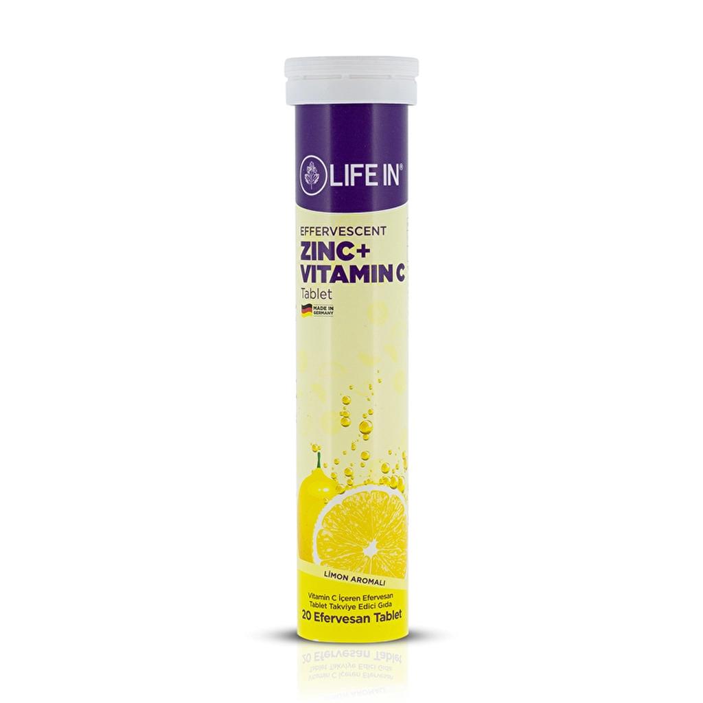 Life In Zinc &amp; Vitamin C Effervescent Supplement 20 Tablets