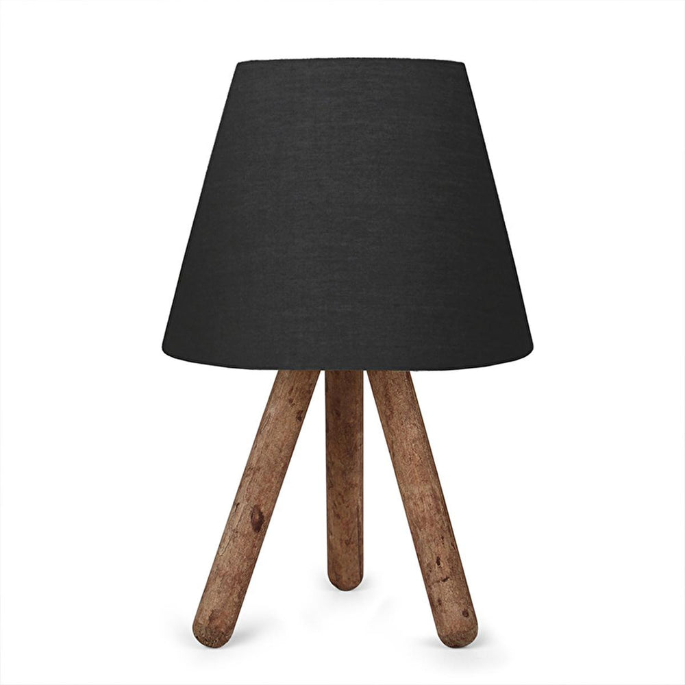 Homing Tasarım - Wooden Table Lamp with Fabric Shade, Energy-Efficient E27 Socket, Modern Home Decor - view 2