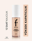 Flormar Perfect Coverage Foundation 105 Porcelain Ivory: Flawless Finish, 12-Hour Wear, and SPF 15 Protection Flormar Foundation: Perfect Coverage, Long Lasting & SPF 15 full coverage foundation, long lasting foundation, foundation with almond oil, foundation with SPF, makeup for all skin types, Flormar foundation, flawless finish foundation, porcelain ivory foundation, 12 hour foundation, liquid foundation, makeup, cosmetics, beauty, skincare, almond oil, olive oil, SPF 15, even skin tone, blemish coverage
