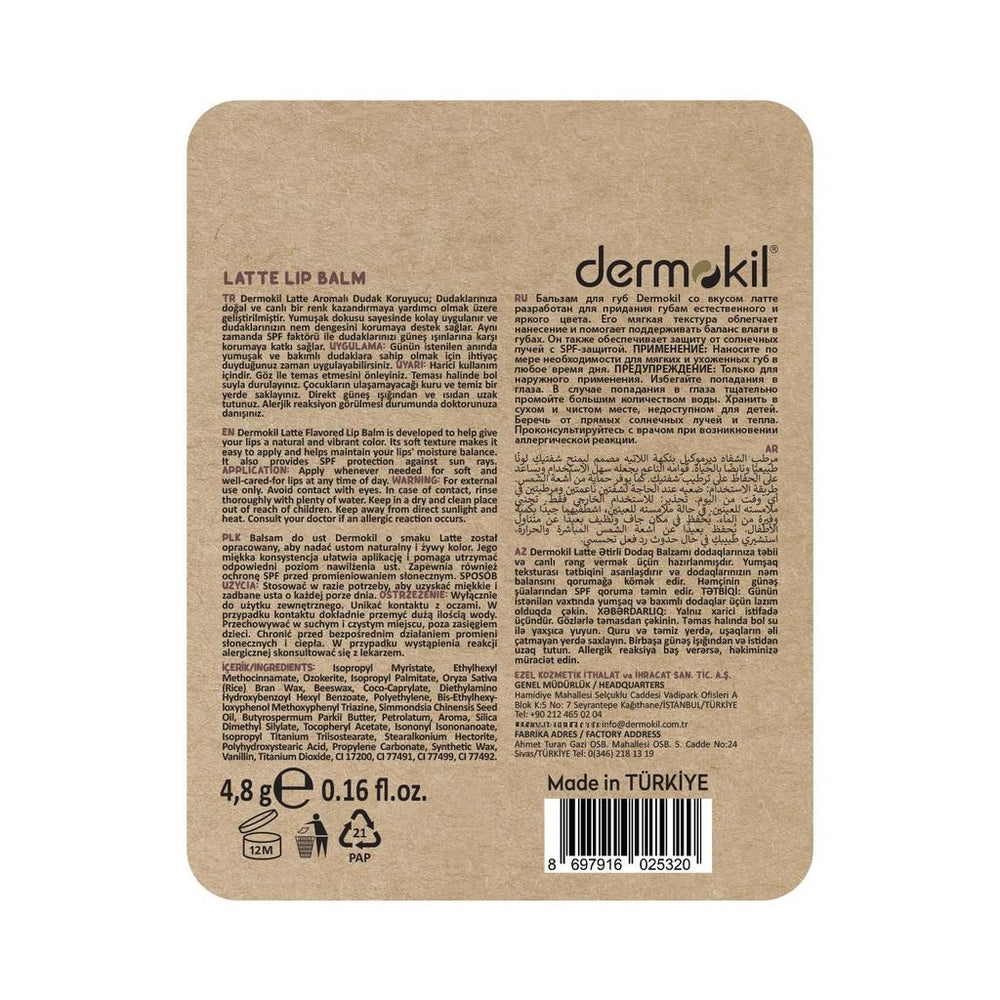 Dermokil Latte Lip Balm Hydrating Lip Care 4.8g