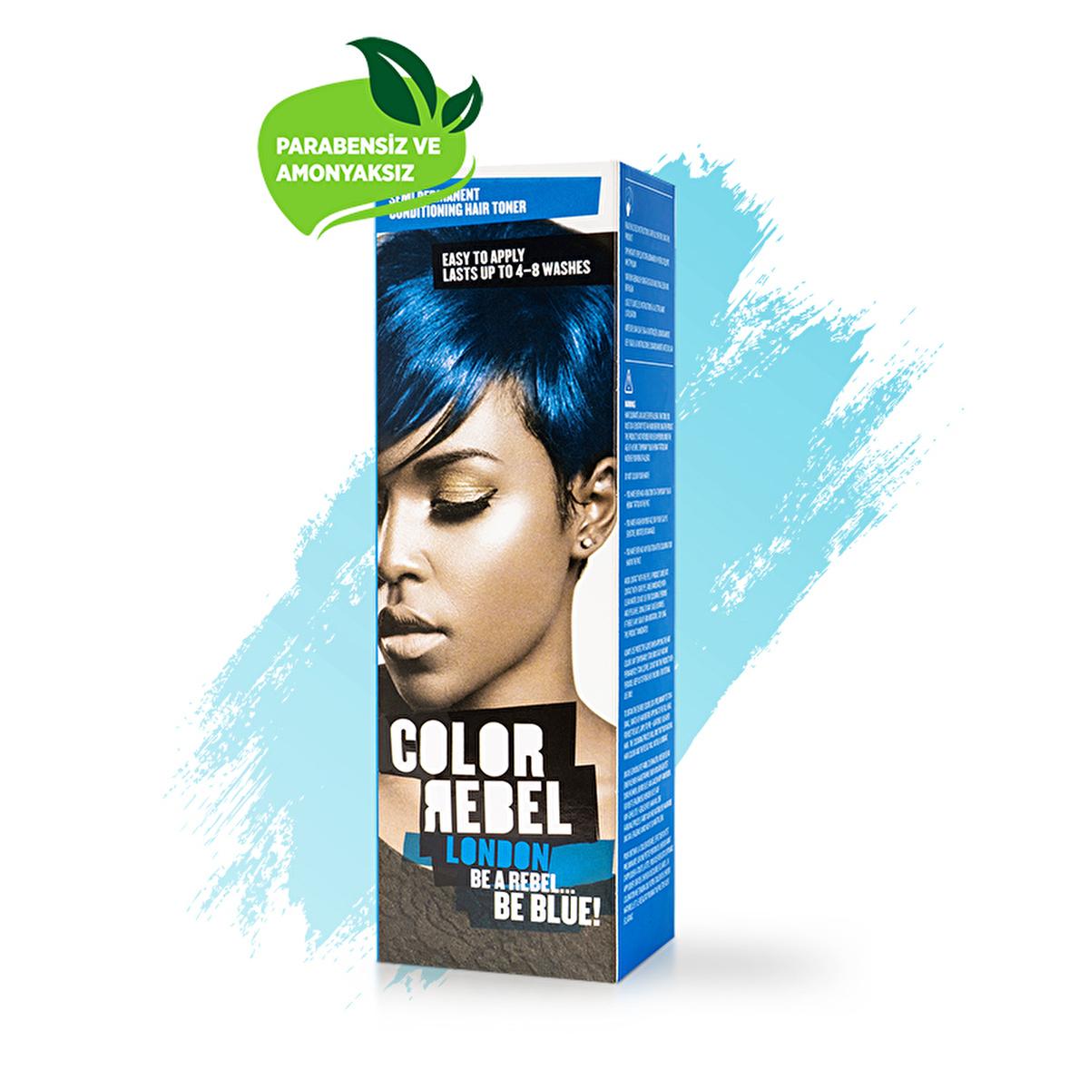 Color Rebel London Semi-Permanent Hair Dye - Paraben-Free, Ammonia-Free, Cruelty-Free Mavi 100 ml Color Rebel London Semi-Permanent Hair Dye - Paraben & Ammonia Free semi-permanent hair dye, paraben-free hair dye, ammonia-free hair color, cruelty-free hair dye, chemical-free hair coloring, vegan hair dye, gentle hair coloring, cleaner beauty hair products, Mavi hair dye, Color Rebel London
