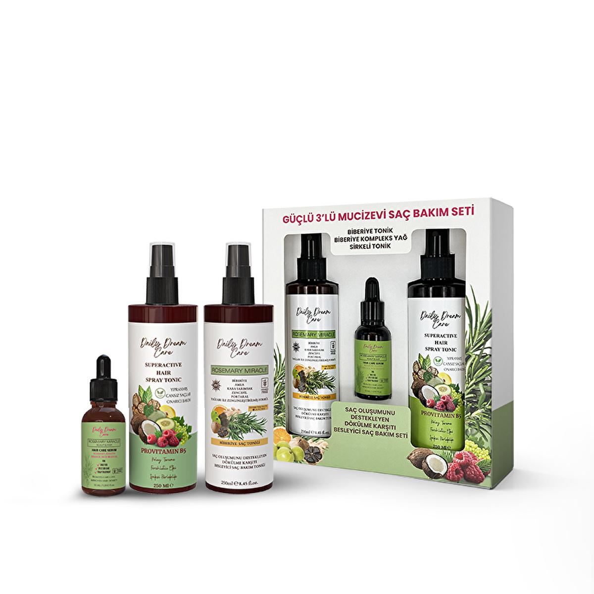 True Bee Rosemary Hair Care Set - 3 Piece Nourishing Hair Loss Treatment with Tonic, Serum, and Oil True Bee Rosemary Hair Care Set - Nourishing 3-Piece Kit rosemary hair care, hair loss treatment, nourishing hair tonic, hair serum with provitamins, natural hair oil, hair care set, hair nourishment, hair protection, UV protection for hair, daily hair care routine, True Bee hair products