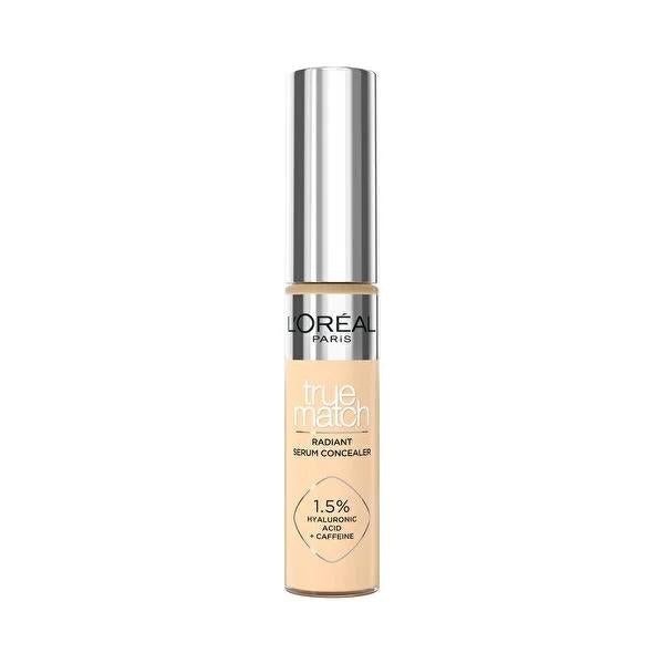 L'Oréal Paris True Match Radiant Serum Concealer - Hyaluronic Acid & Caffeine Complex for Dark Circles & Under-Eye Bags L'Oréal Paris True Match Radiant Serum Concealer for Dark Circles Concealer Serum, Under-eye Concealer, Dark Circle Corrector, Hyaluronic Acid Concealer, Lightweight Concealer, Skincare Concealer, Makeup for Dark Circles, Anti-Aging Concealer, Serum Concealer, True Match Concealer, L'Oréal Paris, Concealer for Sensitive Skin, Non-Greasy Concealer, Under-Eye Bag Solution, Brightening Concea