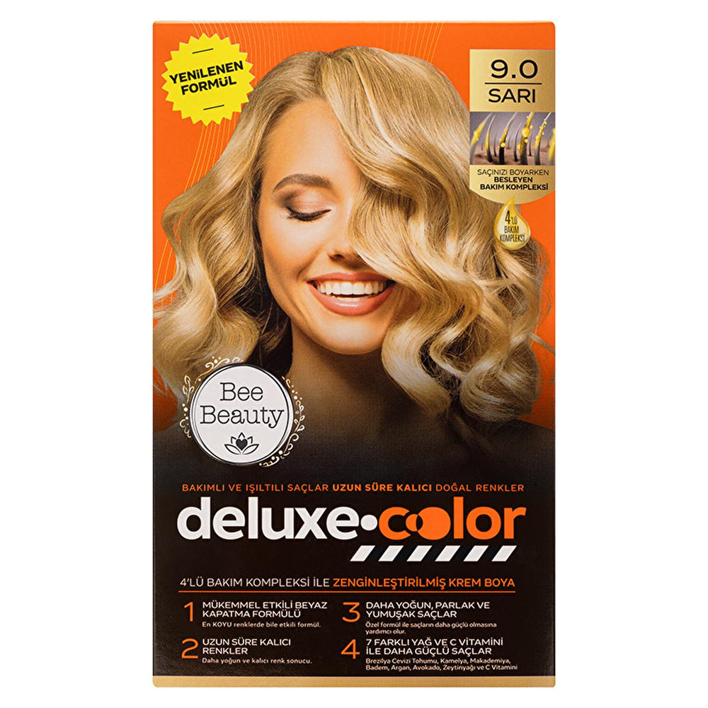 Bee Beauty Deluxe Color Kit Saç Boyası 9.0 Sarı - Nourishing Hair Dye for Long-Lasting Color - view 5