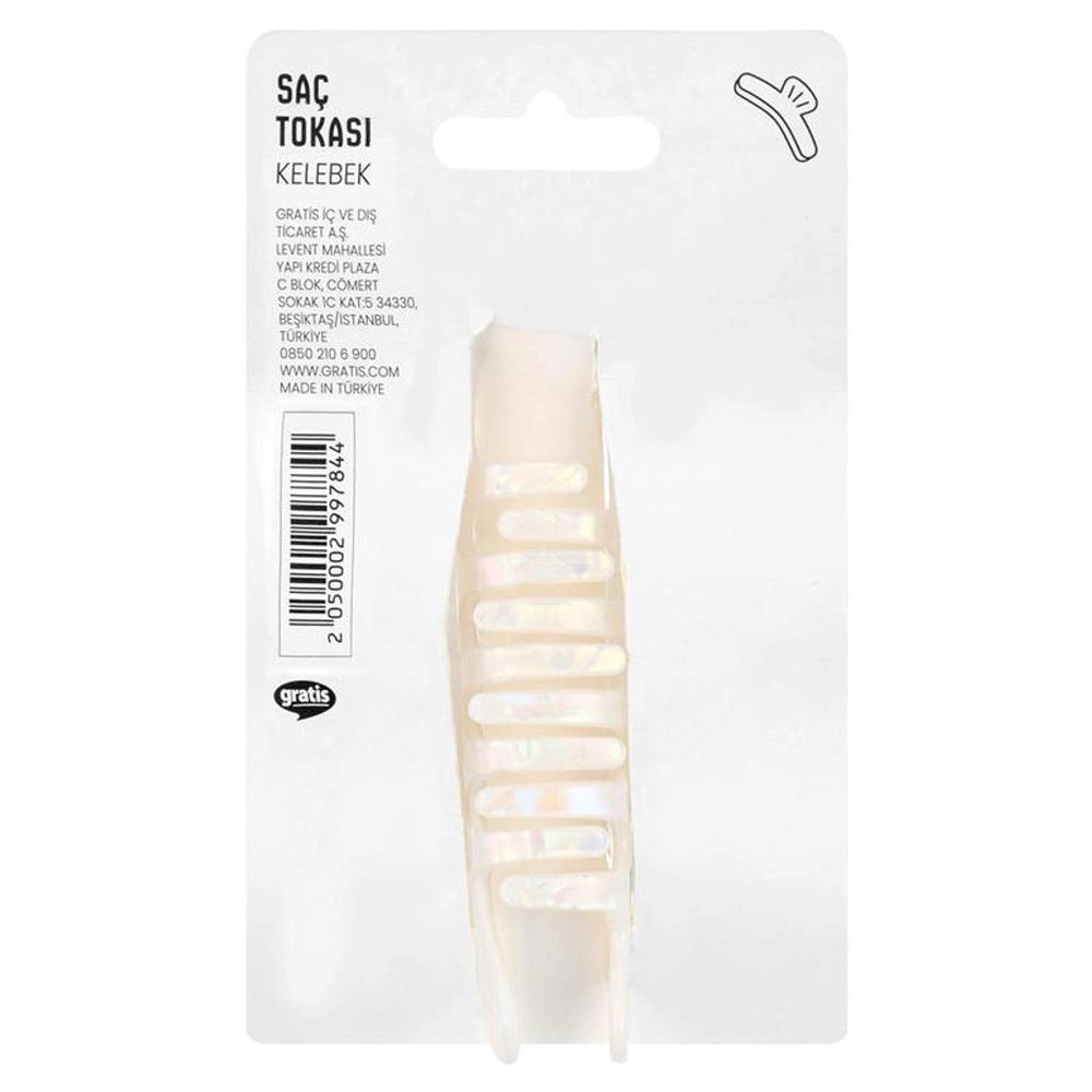 Eklips Butterfly White Claw Clip for Secure Hold, 1 Pc