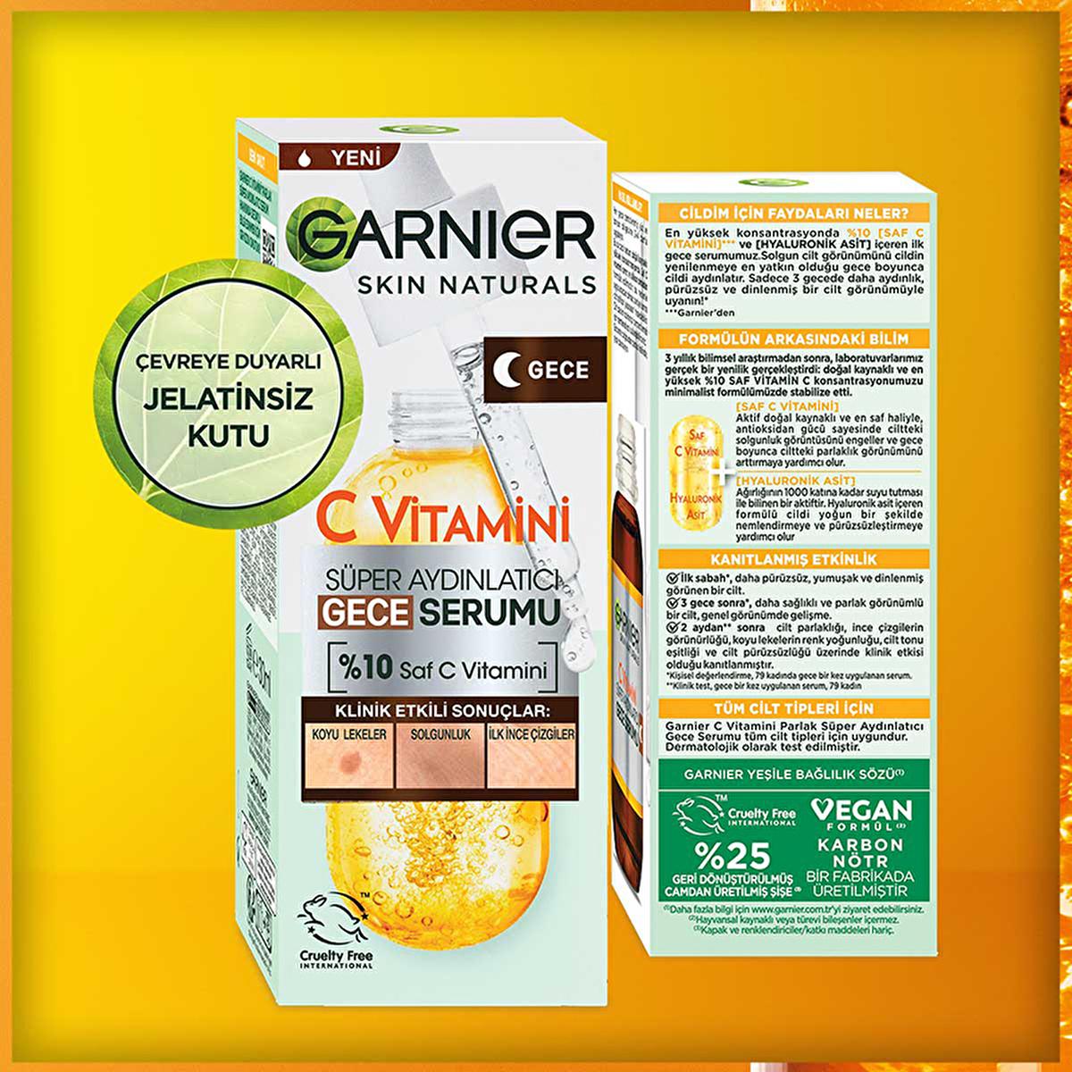 Garnier Vitamin C Face Serum - Brightening &amp; Anti-aging Night Serum with Hyaluronic Acid Garnier Vitamin C Serum - Brighten &amp; Anti-age Vitamin C Face Serum, Hyaluronic Acid Skincare, Anti-aging Night Serum, Brightening Facial Serum, Garnier SkinCare Products, anti-aging skincare, skin brightening, hyperpigmentation, skincare routine, evening skincare, facial serum, night serum, Vitamin C benefits, Hyaluronic Acid benefits