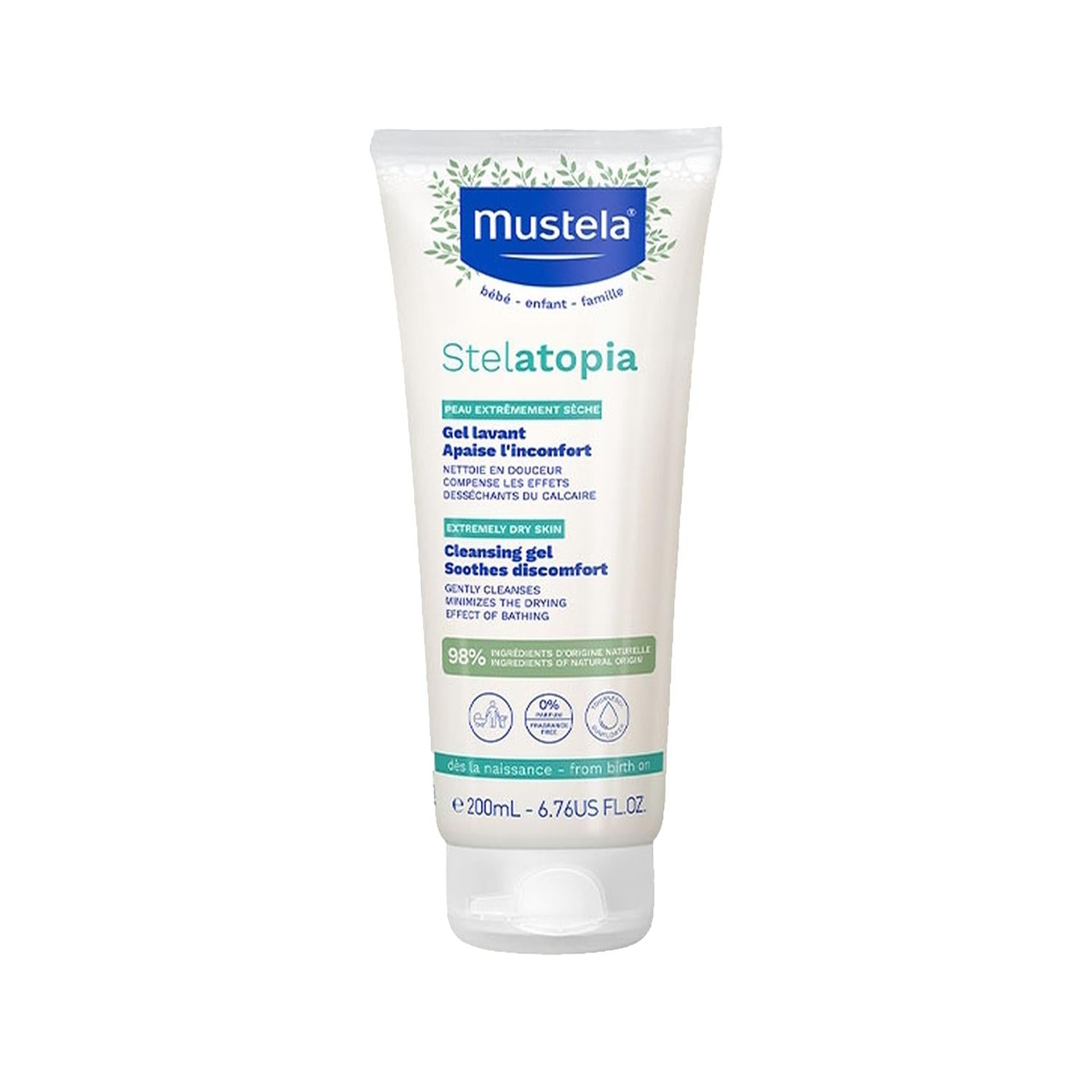 Mustela Stelatopia Cleansing Gel Shampoo for Babies - Gentle, Hypoallergenic, 6.76 fl oz Mustela Stelatopia Baby Cleansing Gel Shampoo - Gentle & Hypoallergenic baby cleansing gel, gentle shampoo for infants, Mustela Stelatopia, baby skin care products, hypoallergenic baby shampoo, baby care, skin care for atopic tendencies, gentle baby products, daily baby care routine