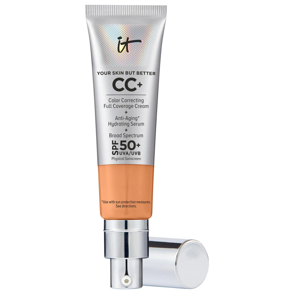 IT Cosmetics CC+ Cream Full Coverage Color Correcting Foundation SPF 50+: Hydrating, Anti-Aging, and Flawless Skin - The Ultimate Multi-Tasker IT Cosmetics CC Cream SPF 50: Full Coverage & Color Correcting CC Cream, Full Coverage Foundation, Color Correcting Foundation, SPF 50 Foundation, Hydrating Foundation, Anti-aging Foundation, Foundation for acne scars, Redness correcting foundation, Best full coverage CC cream, Foundation with hyaluronic acid, makeup, face makeup, foundation, full coverage, SPF 50+, 