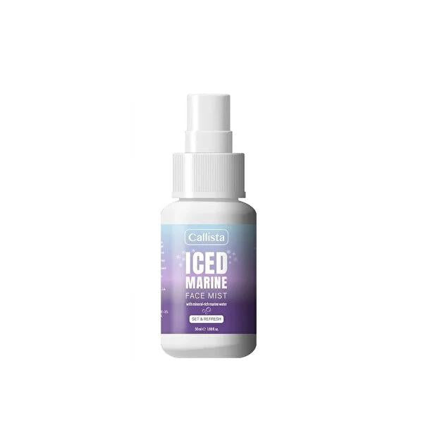 Callista Iced Marine Face Mist - Makeup Setting Spray for Long-Lasting Makeup & Hydration - Suitable for All Skin Types Callista Face Mist - Long-Lasting Makeup & Hydration Face Mist, Makeup Setting Spray, Skincare for all skin types, Hydrating facial spray, Long-lasting makeup, Makeup setting, Fresh complexion, Dewy skin, All skin types, Cyclopentasiloxane, Dimethicone, Tocopheryl Acetate, Antioxidants, Skincare routine, Daily skincare, Cosmetic product, Beauty essentials