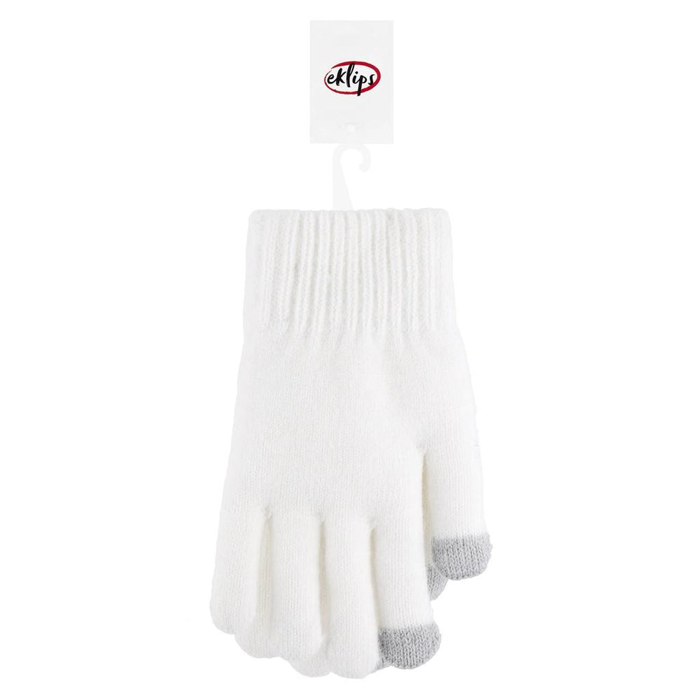 Eklips White Fleece Lined Gloves for Cozy Warmth