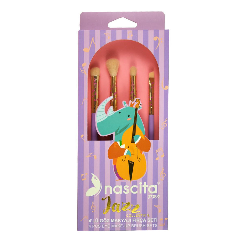 Nascita Jazz Professional 4-Piece Eye Makeup Brush Set - Soft, High-Quality Bristles for Precise Application - view 2