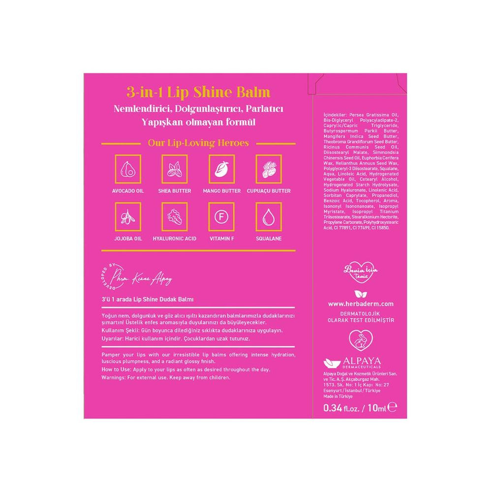 Herbaderm Birthday Cake Lip Balm for Shiny Lips 10 ml