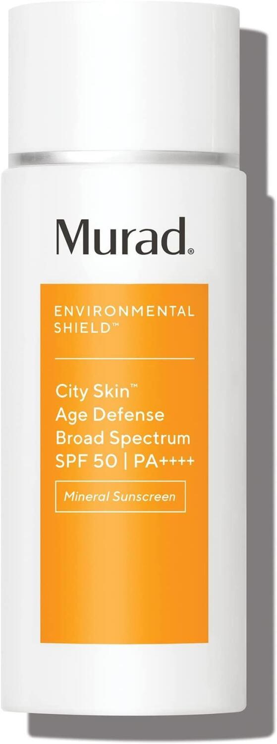 murad city skin defense spf50 50ml, back view of murad city skin defense, applying murad sunscreen on sensitive skin Murad City Skin Defense Age Broad Spectrum SPF50 | 50 ml Murad City Skin Defense SPF50 - Broad Spectrum Sunscreen murad, city-skin-defense, spf50, broad-spectrum, sunscreen, sensitive-skin, skin-care, sun-protection, hydrating, ai-generated