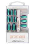 Promani Neon Petrol Press-On Nail Kit 24 pcs