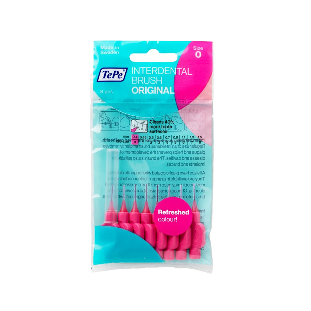 Tepe Interdental Brush 0.4mm Pink: Gentle & Effective Between Teeth Cleaning for Improved Gum Health - 8 Brushes Tepe Interdental Brush: 0.4mm for Healthy Gums & Clean Teeth interdental brush, Tepe interdental brush, 0.4mm interdental brush, dental cleaning brush, between teeth cleaning, gum health, small interdental brush, pink interdental brush, oral hygiene, interdental cleaning, tight teeth spaces, dental care, gum disease prevention, plaque removal, ergonomic handle brush, plastic coated wire brush, pi