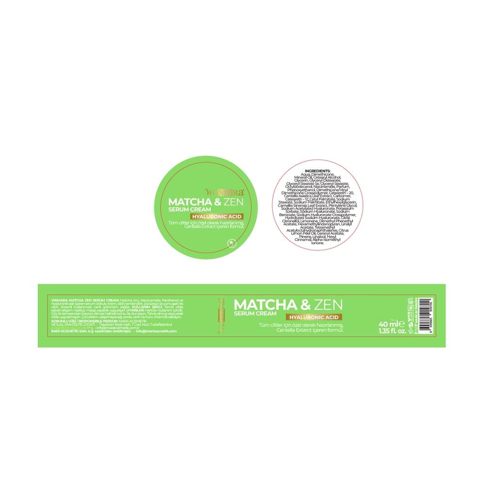 WeMara Matcha &amp; Zen Serum Cream for Soothing Hydration 40ml